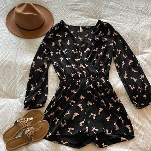 Black long sleeve romper